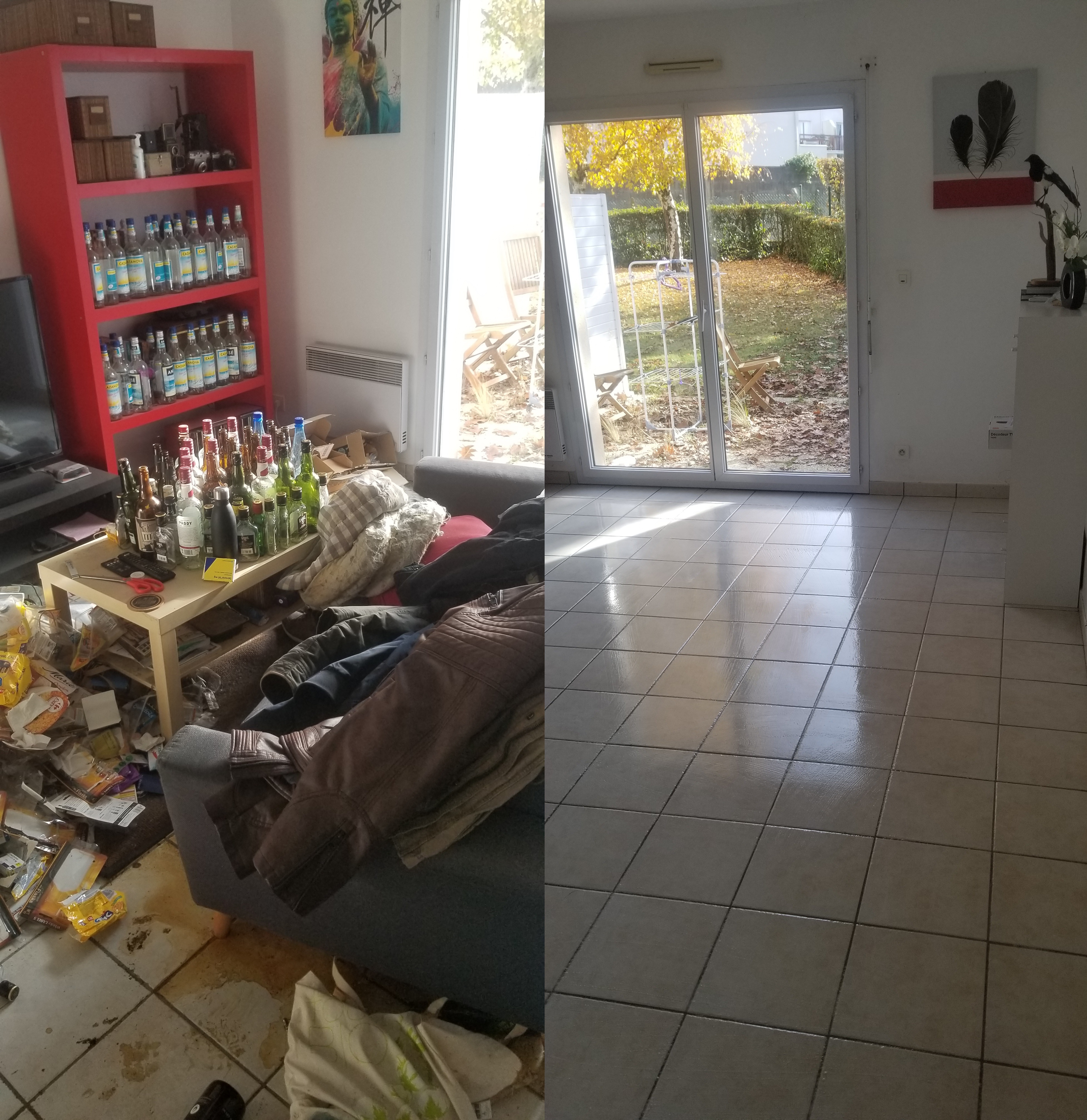 Chantier 3 : résultat avant et après intervention de nettoyage